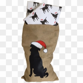 Hessian Christmas Sack With Image Of Labrador In Santa - Otter, HD Png Download - santa sack png