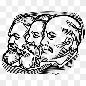 Transparent Party Clipart Black And White - Marx Engels Lenin Png, Png Download - marx png