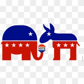 Election Day 2017 Gives Hope For The Future Of America - Donkey And Elephant Voting, HD Png Download - democrat symbol png