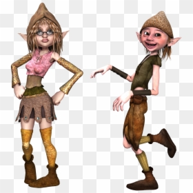 Boy And Girl Elf Pose Free Photo - Pose 3d Female Png Transparent, Png Download - 3d cartoon character png