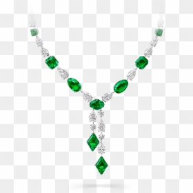 Graff Emerald High Jewellery Emerald And Diamond Necklace - Graff Emerald And Diamond Necklace, HD Png Download - jewelry design png