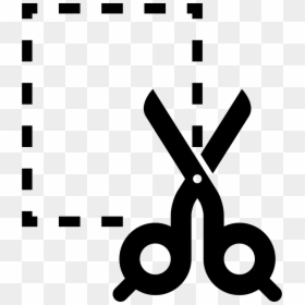 Scissors Cutting A Rectangular Shape Of Broken Line - Png Line Scissor Cut, Transparent Png - scissors cutting png