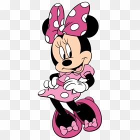 Minnie Mouse With Pink Dress, HD Png Download - minnie mouse birthday wallpaper png