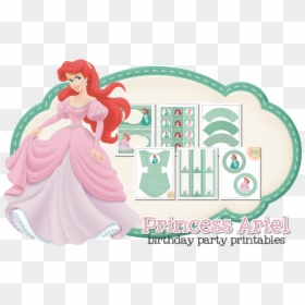Ariel Minnie Mouse Party Birthday Convite - Little Mermaid Ariel Pink Dress, HD Png Download - minnie mouse birthday wallpaper png