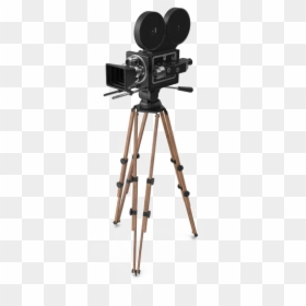 Tripod Png Transparent Picture - Vintage Movie Camera Png, Png Download - camera with tripod png