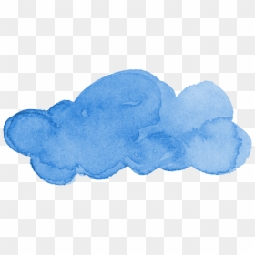 Blue Cloud Watercolor Transparent Background, HD Png Download - cloud png transparent background