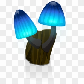 Lamp, Wall, Decoration, Mushrooms, Blue, Glowing, Light - Glowing Mushrooms No Background, HD Png Download - glowing blue bulb png