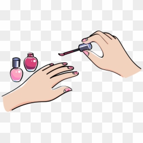 Transparent Nail Polish Clipart Black And White - Nail Art Png, Png Download - color hand png