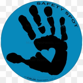 Safety Spot Kids Black Hand Color Background Car Magnet - Hand Spot For Car, HD Png Download - color hand png