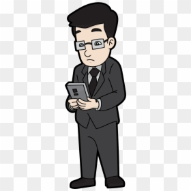 Man With Mobile Cartoon, HD Png Download - mobile and tablet png