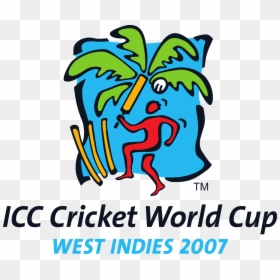 2007 Cricket World Cup Logo, HD Png Download - cricket batsman clipart png