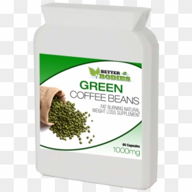 Green Coffee Bean Extract 1000mg Capsules - Weight Loss Green Coffee Bean, HD Png Download - green coffee bean png
