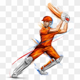 Players Vector Files, HD Png Download - cricket batsman clipart png