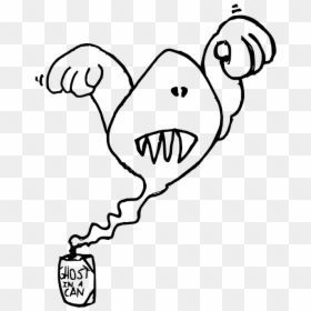 Ghost In A Can - Line Art, HD Png Download - ghost hand png