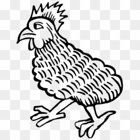 Art,fowl,beak - Medieval Chicken Drawing, HD Png Download - hen clipart png