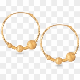 22ct Indian Gold Ball Hoop Earring - Indian Earring Png, Transparent Png - jewellery.png