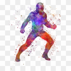Woman Tennis Player 03 In Watercolor, HD Png Download - colour splatter png