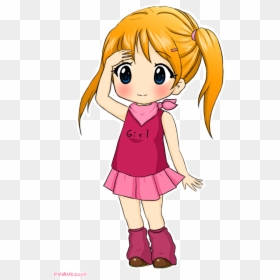 Hairstyles For Girls Anime Chibi Photo - Anime Girl Drawing With Color, HD Png Download - small girl png