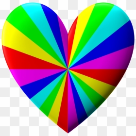 Rainbow Colours Heart, HD Png Download - love heart 3d png