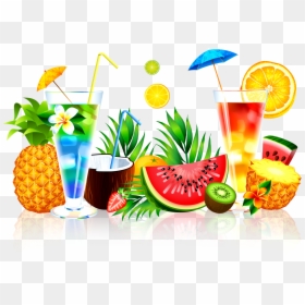 Summer Juice Fruit Watermelon Pineapple Download Hd - Fruit Juice Vector Png, Transparent Png - pineapple fruit png