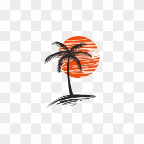 Transparent Sunset - Vector Palm Tree Png, Png Download - coconut palm tree png
