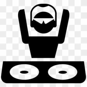 Disc Jockey With Shades And Headphones At Dj Booth - Dj Booth Icon, HD Png Download - dj headphone png