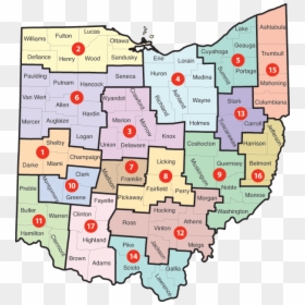 Ohiocountymap Sciencedistricts2017 Color - Ohio District Map 2019, HD Png Download - bukey png
