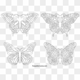 Vector Swirl Clipart Butterfly - Laser Cutting Design Butterfly, HD Png Download - white vector swirl png