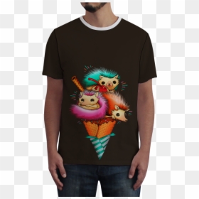 Camiseta Fullprint Hedgehog Ice Cream De Tobias Fonsecana - Camiseta Ponto E Vírgula, HD Png Download - ice gola png