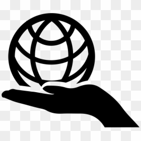 Globe On Hand - Globe In Hand Icon Png, Transparent Png - globe with hand png