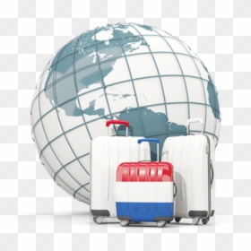 Bags On Top Of Globe - Globe With India On Front, HD Png Download - globe with hand png