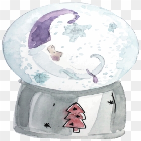 Hand Drawn Cartoon Snow Globe Glass Ball Transparent - Illustration, HD Png Download - globe with hand png