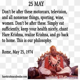 Srila Prabhupada Quotes For Month May - Grace Ac Bhaktivedanta Swami Prabhupada, HD Png Download - krishna matki png