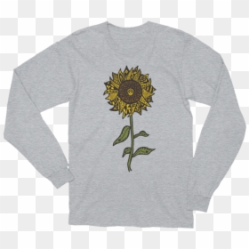 Unisex Long Sleeve Shirt, HD Png Download - white sunflower png