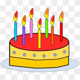 Birthday Cake With 4 Candles Clipart, HD Png Download - vhv