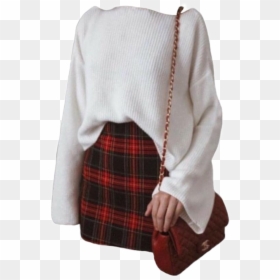 #outfit #white #sweater #skirt #bag #filler #png #pngs - Skirt Thinspo Outfits, Transparent Png - women bag png
