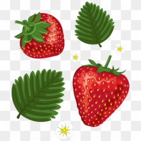 Free Download Of Strawberry Icon - Strawberry Leaves Clip Art, HD Png Download - strawberry fruit png