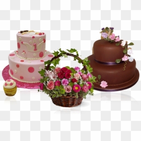 Cake Ingredients Supplier - Basket Of Flowers Png, Transparent Png - indian bakery cake png
