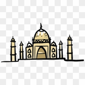 Taj Mahal Cartoon Illustration Mourn The Of - Taj Mahal Cartoon Drawing, HD Png Download - taj mahal clip art png