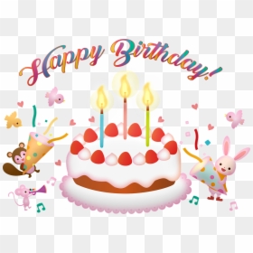 Birthday Cake, Happy Birthday, Candles, Animals, Cute - Birthday, HD Png Download - happy birthday candles png