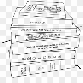 Line Drawing Of The Pile Of Orthodox Books - Book Pile Png Drawing, Transparent Png - books image png