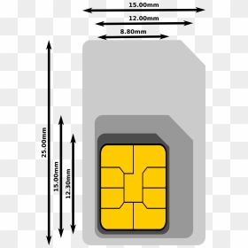 Cellular Sim Card Estimated Dimensions - Dimensions Of A Sim Card, HD Png Download - sim cards png