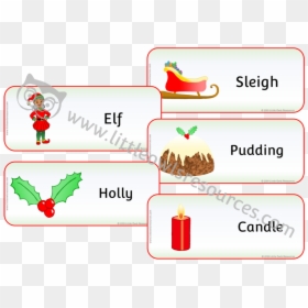 Christmas Word Cards - Cartoon, HD Png Download - christmas father clipart png