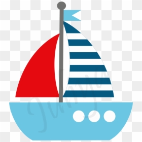 Sailboat Clipart Red And Blue Pencil In Color Transparent - Blue Sailboat Clipart, HD Png Download - red color png
