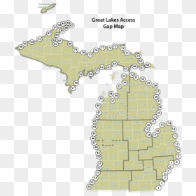Map Of Michigan Showing Great Lakes Shoreline Public - Red State Michigan, HD Png Download - great lakes png