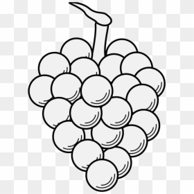 Grape Bunch Clipart Black And White, HD Png Download - grapes leaf png