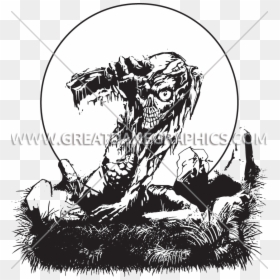 Graves Clipart Zombie - Zombie Coming Out Of Grave Drawing, HD Png Download - graves png