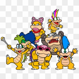 Koopalings Artwork - Paper Koopalings, HD Png Download - mario question block png