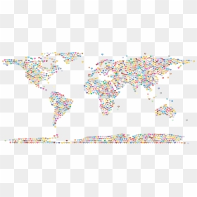 Sprinkles,globe,world - World Map Hearts Png, Transparent Png - rainbow sprinkles png