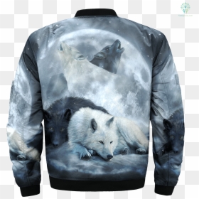 The Wolf Native American Over Print Bomber Jacket %tag - Black And White Wolves, HD Png Download - wolf print png